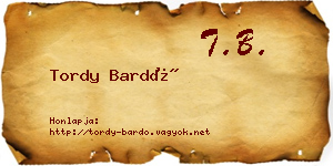 Tordy Bardó névjegykártya